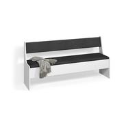 Livinity Panca ad angolo Tiberio, Bianco, 41.5 x 166.6 cm