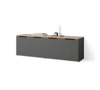 Livinity Parete attrezzata Piave, Antracite, | 2 parti