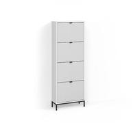 Livinity Scarpiera da ingresso Aterno, Bianco, 60 x 168 cm con 4 cassetti pieghevoli