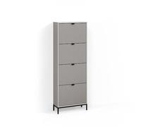 Livinity Scarpiera da ingresso Aterno, Grigio, 60 x 168 cm con 4 cassetti pieghevoli