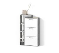 Livinity Scarpiera Ortello, Bianco/cemento, 80 x 128.3 cm | con 3 scomparti