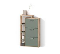 Livinity Scarpiera Ortello, Goldkraft rovere/verde, 80 x 128.3 cm | con 3 scomparti
