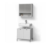 Livinity Set di mobili da bagno ATERNO, Bianco, 2 parti