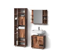 Livinity Set di mobili da bagno Eisak, Rovere rustico, 3 pezzi, con base 60 cm