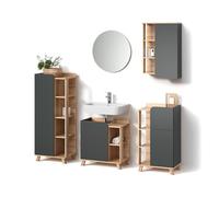 Livinity Set di mobili da bagno Marano, Antracite, 5 parti