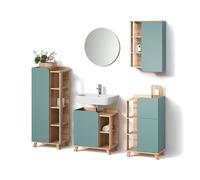 Livinity Set di mobili da bagno Marano, Grigio-blu, 5 parti
