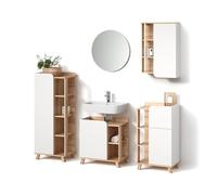 Livinity Set di mobili da bagno Marano, Sonoma/Bianco, 5 parti