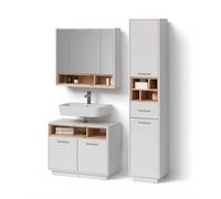 Livinity Set mobili bagno Temo, Bianco, 3 parti, con colonna
