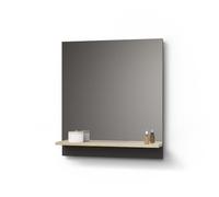 Livinity Specchio contenitore bagno Timavo, Antracite, 60 x 67 cm con ripiano