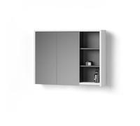 Livinity Specchio contenitore bagno Vomano, Bianco/antracite, 100 x 75 cm
