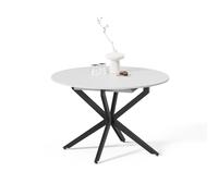 Livinity tavolo da pranzo allungabile Firenze, Bianco/Nero, 120 x 120 cm | Allungabile