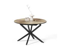 Livinity tavolo da pranzo allungabile Firenze, Nero/quercia rustico, 120 x 120 cm Estensibile