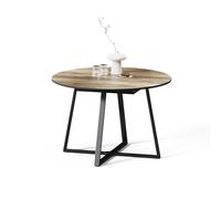 Livinity tavolo da pranzo allungabile Firenze, Rovere rustico/nero, 120 x 120 cm estensibile