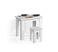 Livinity Tavolo da pranzo con sedia Tiberio, Bianco, 90 x 60 cm
