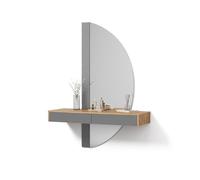 Livinity Tavolo da toeletta Ascona, Grigio, 120 cm con 2 cassetti