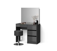 Livinity Tavolo da toeletta Imola, Antracite, 90 cm con sgabello