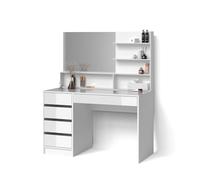 Livinity Tavolo da toeletta Imola, Bianco, 145 cm con specchio