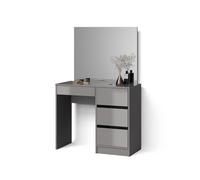 Livinity Tavolo da toeletta Imola, Grigio, 90 cm con specchio