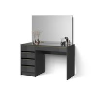 Livinity Tavolo da toilette Imola, Nero/oro, 120 cm con specchio