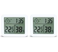 Livired Termometro Ambiente Interno, Mini Igrometro Termometro Digitale, LCD Misuratore Umidità Ambiente, per Ufficio, Casa, Garage,Stanza del Bambino (Confezione da 2)