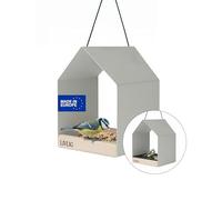 LIVLIG - Casetta per uccelli in metallo, 2 in 1 e abbeveratoio per uccelli da appendere, resistente alle intemperie, per uccelli tutto l'anno, balcone e giardino, design moderno, Greige