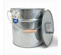 LIVLIG Secchio per Cenere 12 L in Zinco con Coperchio | Accessorio per caminetto con secchio zincato e coperchio, per caminetti moderni