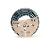 LIVLIG tubo acqua giardino 20 metri, tubo itrrigazione (1/2 pollici) Made in Germany, irrigazione giardino in PVC riciclato, dimensionalmente stabile, colore: Nero