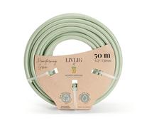 LIVLIG Tubo da giardino 50 m, tubo da giardino 1/2 pollice Made in Germany, tubo flessibile per acqua 50 m in PVC riciclato, dimensionalmente stabile, colore: verde