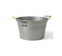 LIVLIG - Vaschetta in zinco, diametro 40 cm, versatile in latta per piante, per laghetto da giardino, 30 l, ideale decorazione da giardino e decorazione per feste in giardino, colore argento