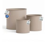 Livlig53 Set di vasi da fiori in metallo, vaso da 25 cm di diametro e sovravaso da 30 cm di diametro e sovravaso da 40 cm di diametro, grande vaso per piante da esterno e da interno, prodotto in