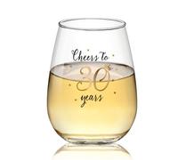 Livole Bicchiere da vino per il 30° compleanno per donne e uomini, 425,2 g, senza stelo, bicchiere da vino per compleanno fino a 30 anni, decorazione per festa per 30° anniversario di matrimonio,