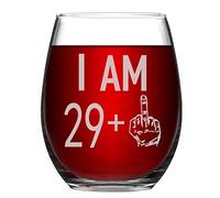 Livole Bicchiere da vino per il 30° compleanno per donne e uomini, senza stelo da 425 ml, per oltre 29 bicchieri da vino, personalizzati, infrangibili, per migliore amica, mamma, moglie, zia, lei,