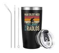 Livole Regali di Natale per ciclisti, ciclisti, uomini, papà, lui, regali per bicicletta, raramente mi vivono senza bicicletta, regalo divertente da uomo, tazza da caffè da 600 ml, tazza termica da 20