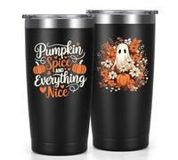 Livole Tazza di Halloween con spirito di zucca, Pumpkin Spice e Everything Nice, regalo di Halloween per uomini, donne, fidanzati, lui, tazze Pumpkin divertenti, 600 ml, tazza da caffè da go, in