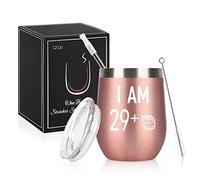 Livole Tazza Termica1992 30 anni di compleanno donna, 29 Plus a Middle Finger, Double Insulated Tazze in Acciaio Inox, Idea regalo 30th Birthday Gifts, 340ml, Oro rosa