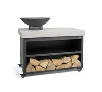 Livoo - Braciere barbecue su dessert DOC329-3 in 1, braciere ø44,5 cm, 2 zone di stoccaggio