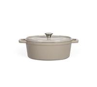 Livoo - Casseruola ovale in ghisa MEP129G - 4,5L, coperchio con gommino, 29 x 22 cm, 5,5 kg