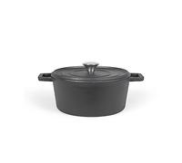 LIVOO, Casseruola Rotonda in ghisa, MEP139, Colore: Nero, Ø 24 cm, capacità: 4 L, Compatibile con Tutti i Tipi di fornelli