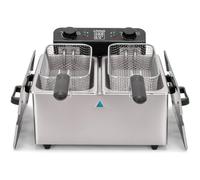 Doc217 Friggitrice Doppia 2 X 3 L In Acciaio 3300w - Nero + Grigio