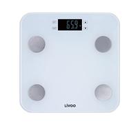 LIVOO DOM427W Bilancia pesapersone digitale analisi del grasso corporeo - Bilancia digitale grasso corporeo - Peso fino a 180 kg - Bilancia digitale 100 g passi - massa muscolare acqua fabbisogno