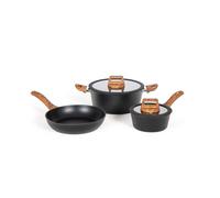 LIVOO Feel good moments - Set di pentole da 5 pezzi - Nero - MZP147