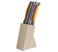 LIVOO - SET 6 COLTELLI DA BISTECCA IN INOX CON SUPPORTO IN LEGNO