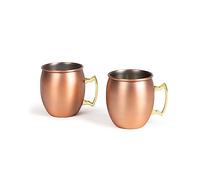 Livoo - Set di 2 moscow mulo GS155-2 contenitori, capacità 50 cl, acciaio inossidabile, rivestimento color rame opaco, manico dorato