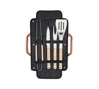 Livoo - Set di 4 accessori per barbecue GS162 - 4 accessori, acciaio inossidabile, albero della gomma, sacchetto di cotone