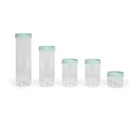 LIVOO, Set di 5 barattoli in vetro borosilicato MEN399, capacità: 400 ml, 2 x 1 l, 1 x 1,5 l, 1 x 2 l.