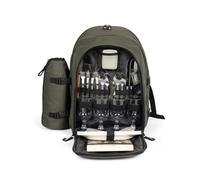 Livoo - Zaino Picnic 4 Persone SE970C - 11L, 600D, 30 Accessori, Verde