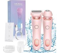 Livora Electric Razor for Women - Wet & Dry Shaving for Sensitive Skin,Bikini/Legs/Underarms, LED Power Display & USB Quick Charge, 3D Blades, Portable Cordless Design for Travel (Pink+Pink)