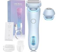 Livora Electric Razor for Women - Wet & Dry Shaving for Sensitive Skin,Bikini/Legs/Underarms, LED Power Display & USB Quick Charge, 3D Blades, Portable Cordless Design for Travel (Blue)