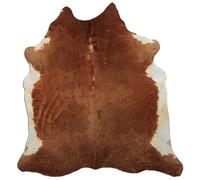 Livorio Hereford K345 - Tappeto in pelliccia di mucca, lunghezza 235 x larghezza 210 cm, prodotto naturale unico dal Sud America, pelliccia bovina, vera pelliccia, colore marrone chiaro e bianco