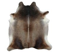 Livorio Tappeto in pelliccia di mucca di alta qualità, lunghezza 210 x larghezza 180 cm, prodotto naturale unico dal Sud America, pelliccia di bovino, vera pelliccia, grigio tan | K349